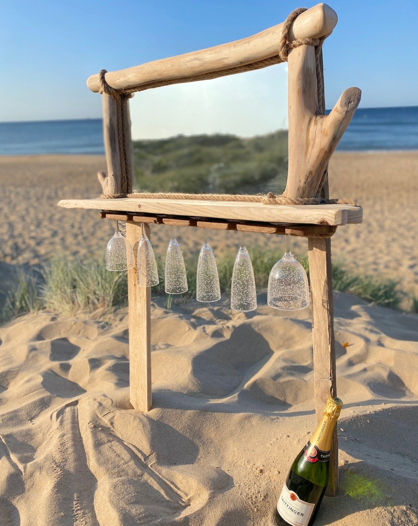 Rustic Driftwood Mirror Bar - Medium - Drift Craft by Jo