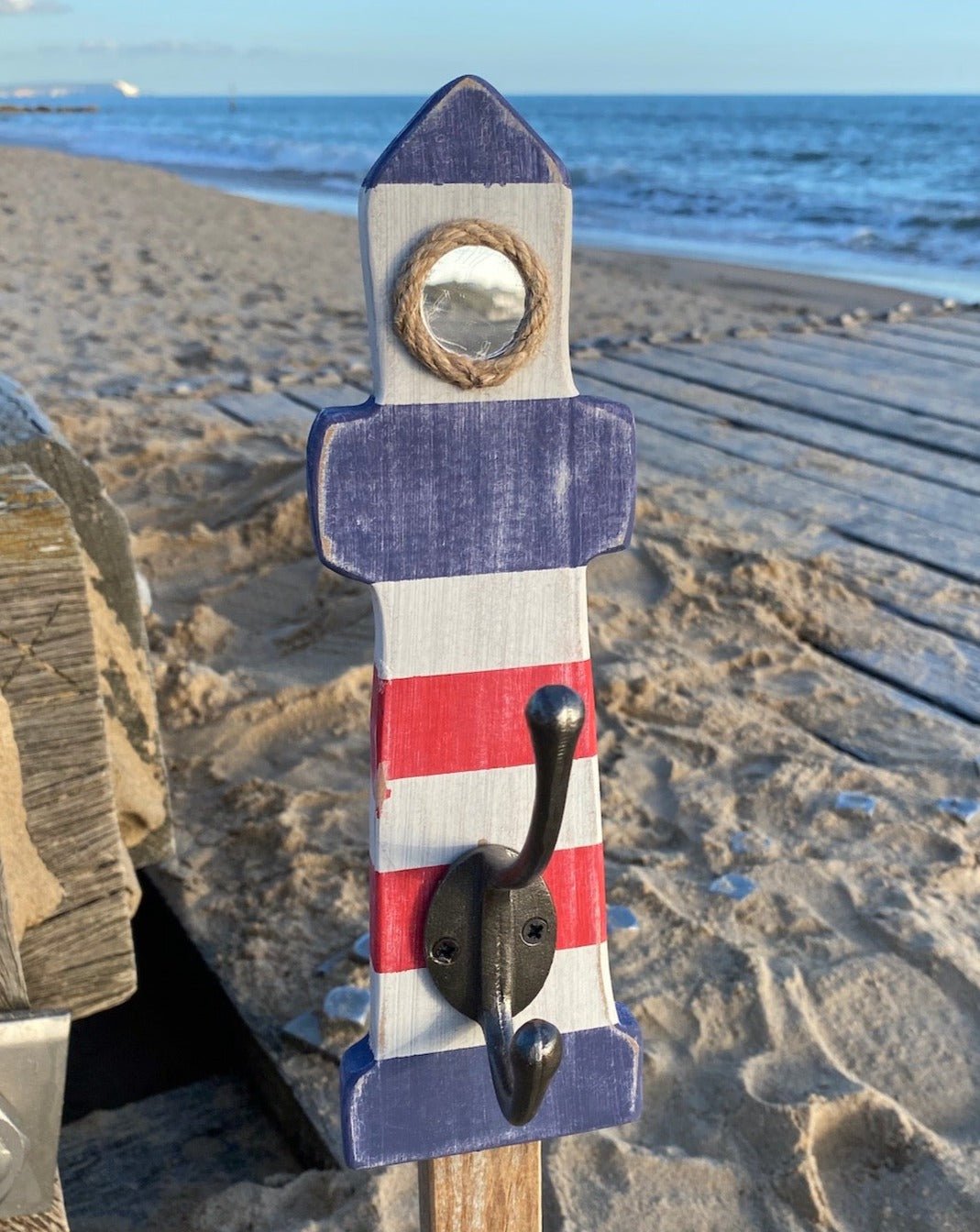 Rustic Lighthouse Coat Hooks - Drift Craft by Jo