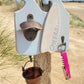 Rustic Surf Wave Bottle Opener with Bucket - Double - Light Blue - Surfboard - Drift Craft by Jo