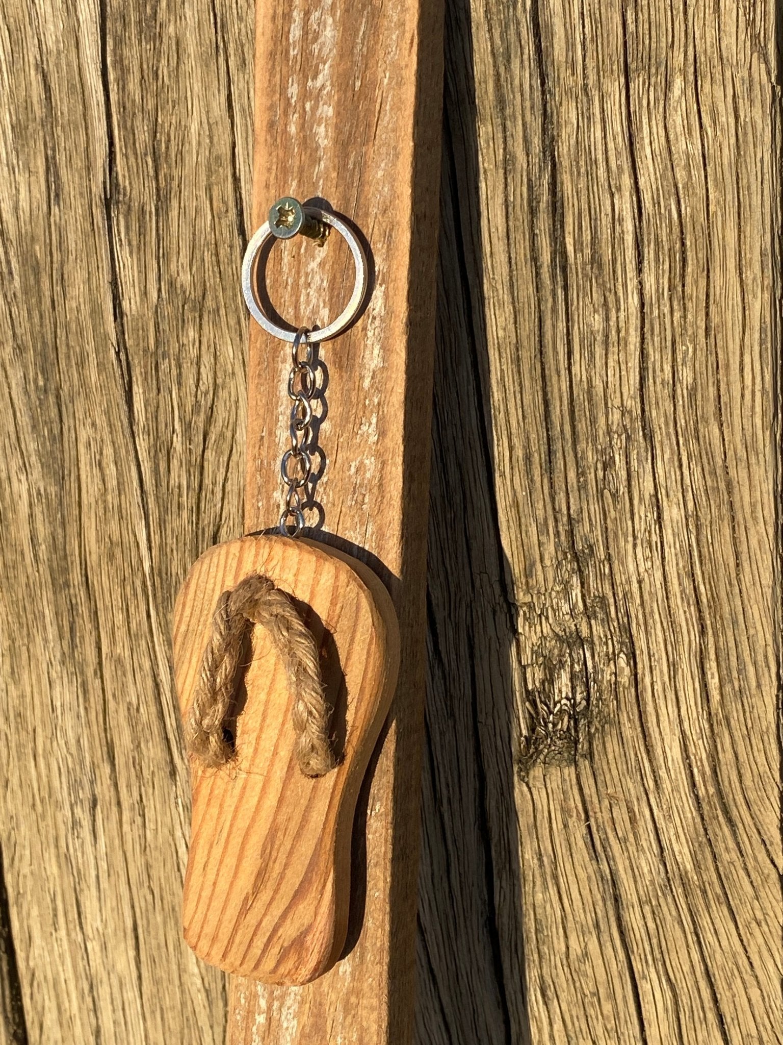 Rustic Wooden Beach Themed Keyrings - Drift Craft by Jo