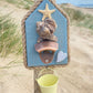 Rustic Wooden Bottle Opener with Bucket - Aqua, Starfish, Heart - Drift Craft by Jo
