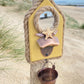 Rustic Wooden Bottle Opener with Bucket - Yellow, Starfish, Shells - Drift Craft by Jo