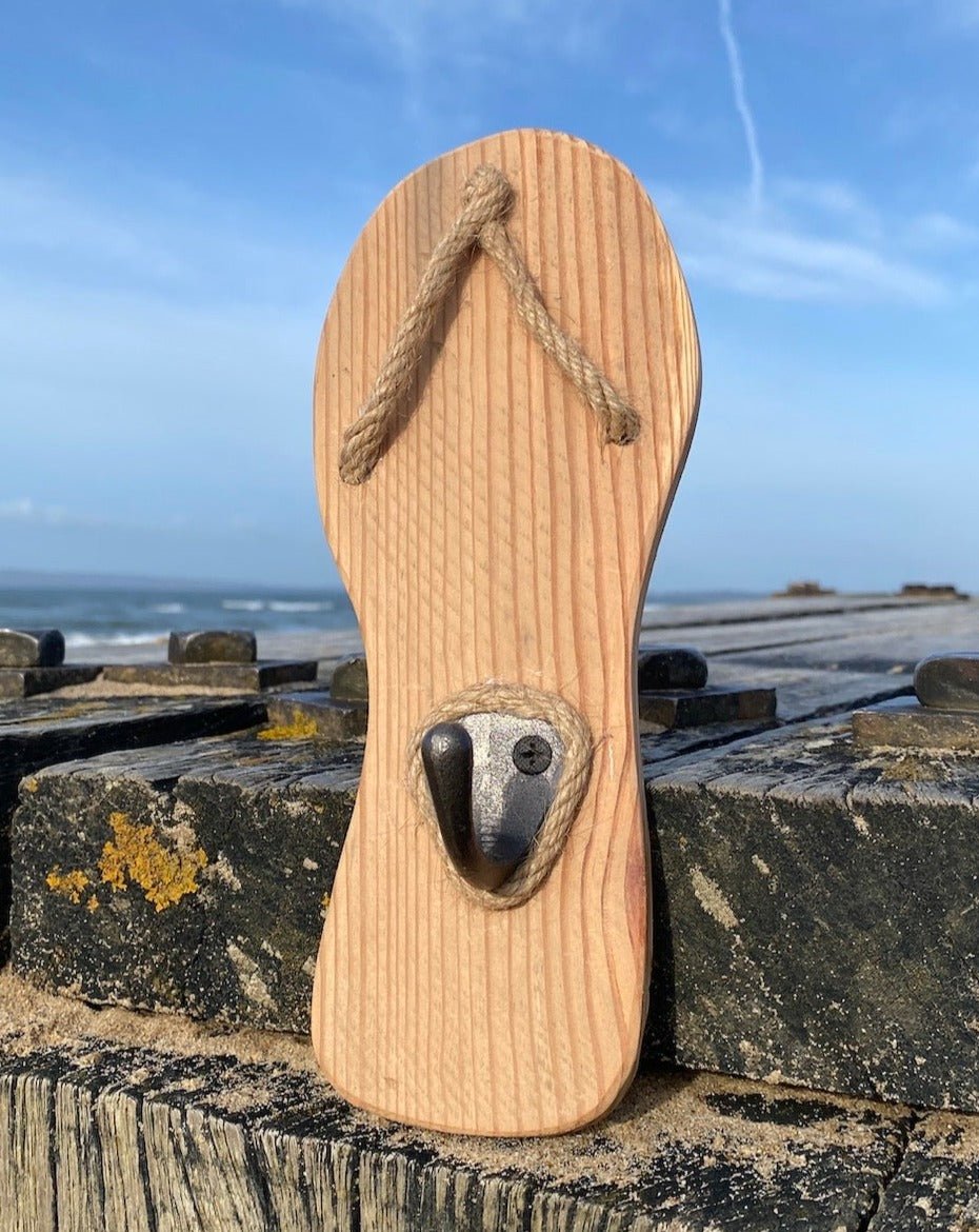 Rustic Wooden Flip Flop Hook - Drift Craft by Jo