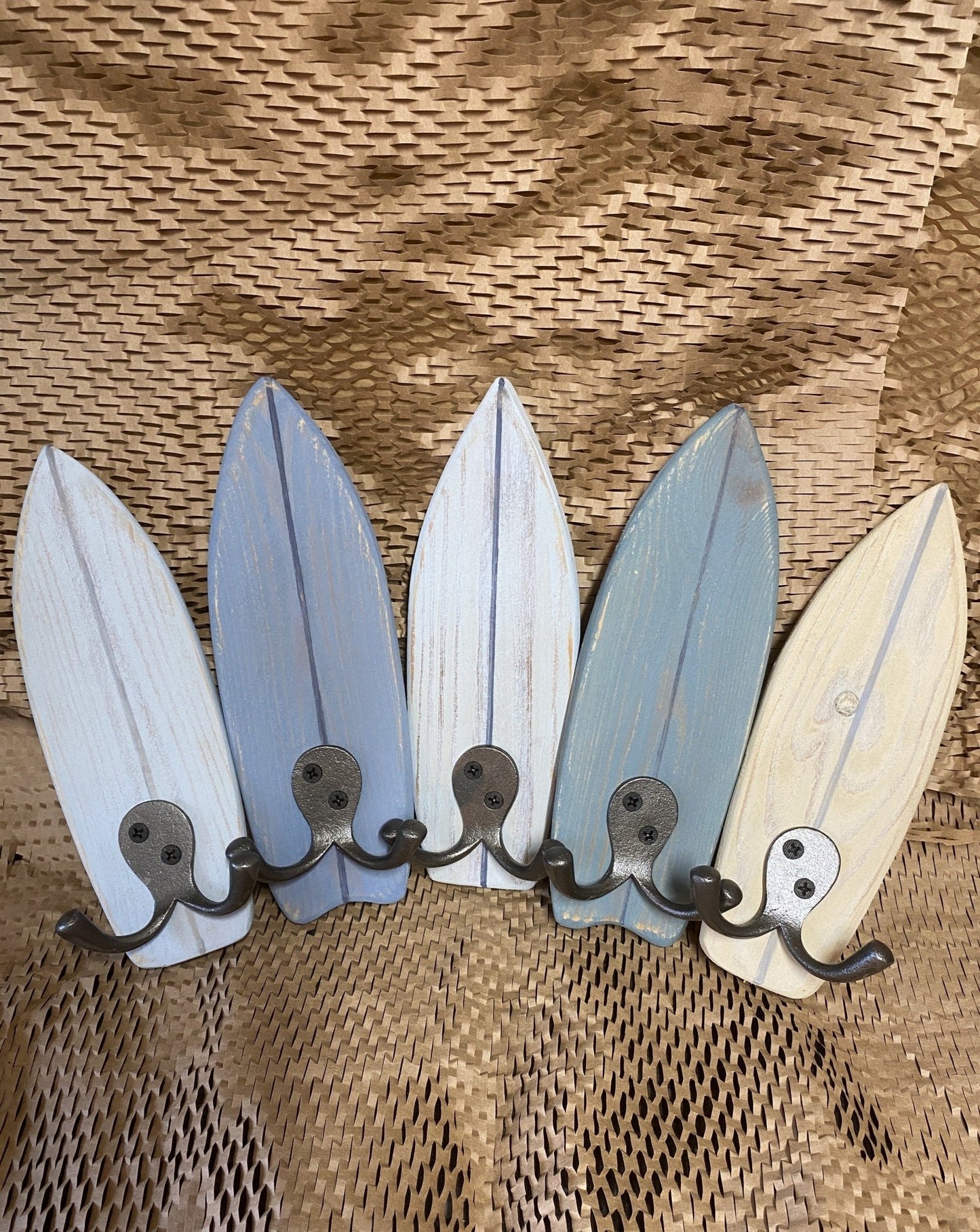 Rustic Wooden Surfboard Coat Hooks - Drift Craft by Jo