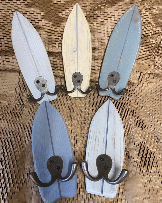 Rustic Wooden Surfboard Coat Hooks - Drift Craft by Jo