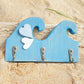 Rustic Wooden Wave Key Hooks - Aqua, Hearts - Drift Craft by Jo